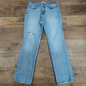 Levi's Jeans Womens 12 Blue 505 Straight Leg Ladies Mid Rise 32X30 Distressed